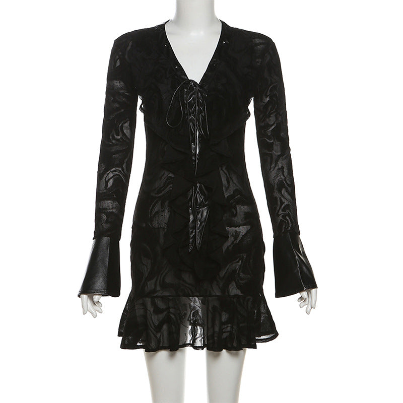 Dress】レトロ花柄ワンピース T01217