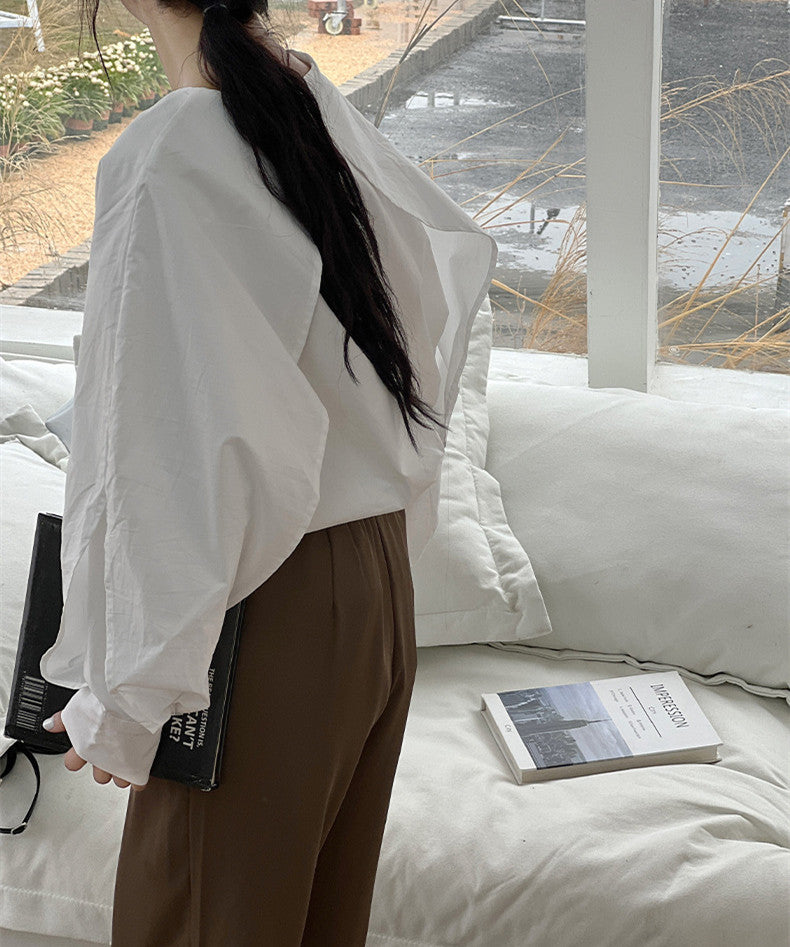 【Tops】4色展開プルオーバーブラウス W9423