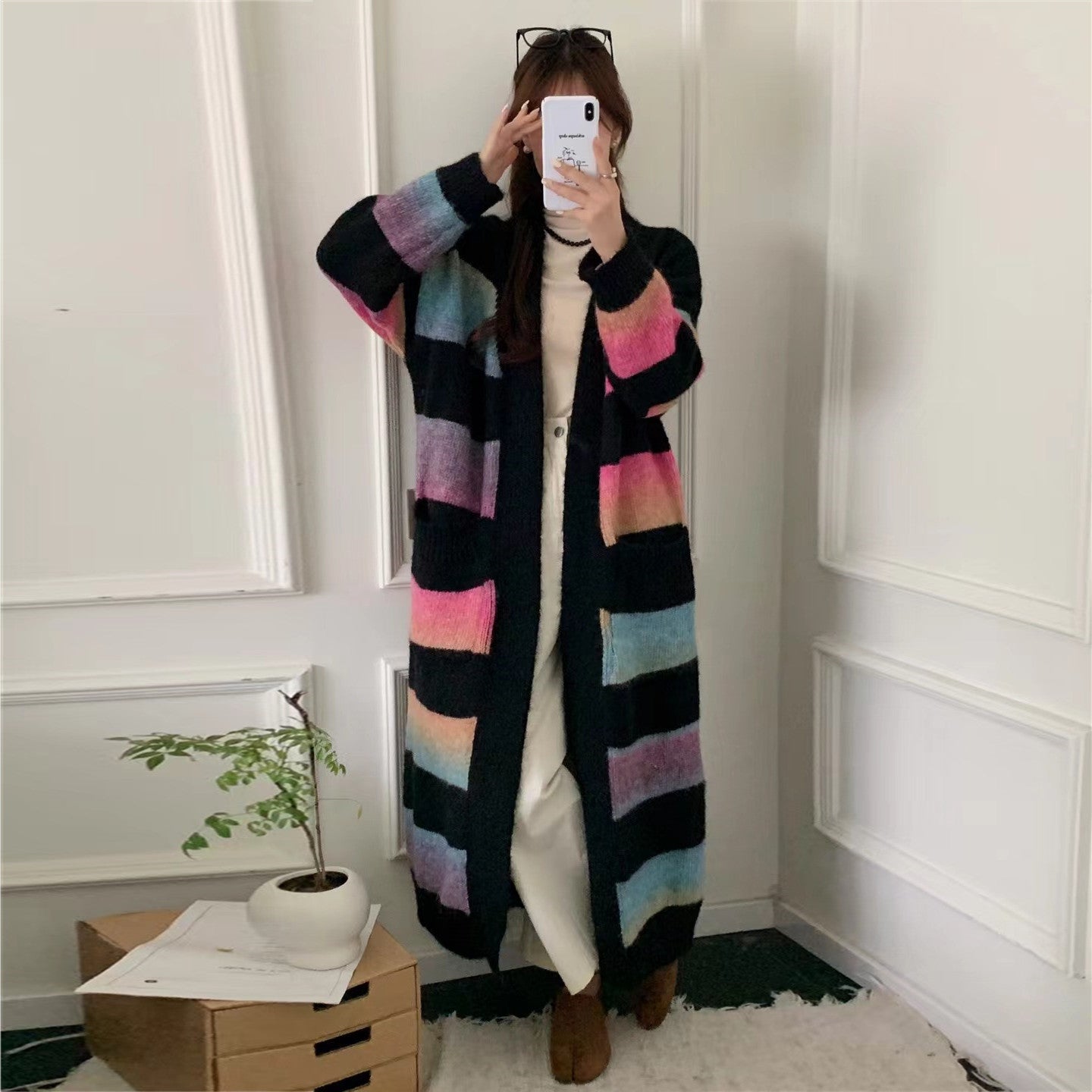 【Outer】ロング丈カーディガン W13719