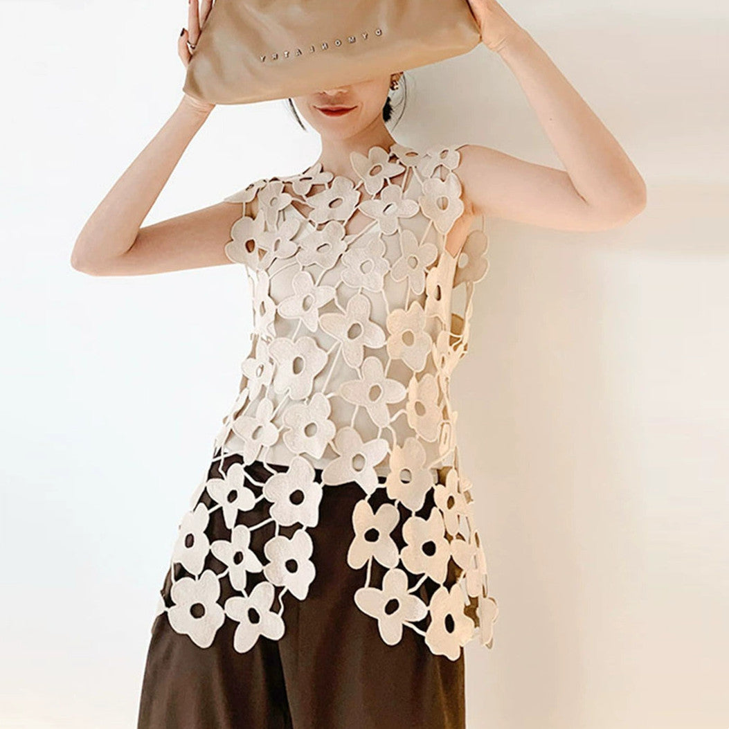 【Tops】フラワータンクトップ W11266