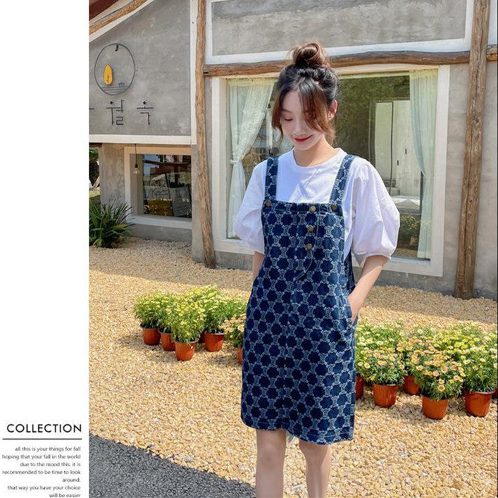 【Set】2点セット Tシャツ+サロペット  W12037