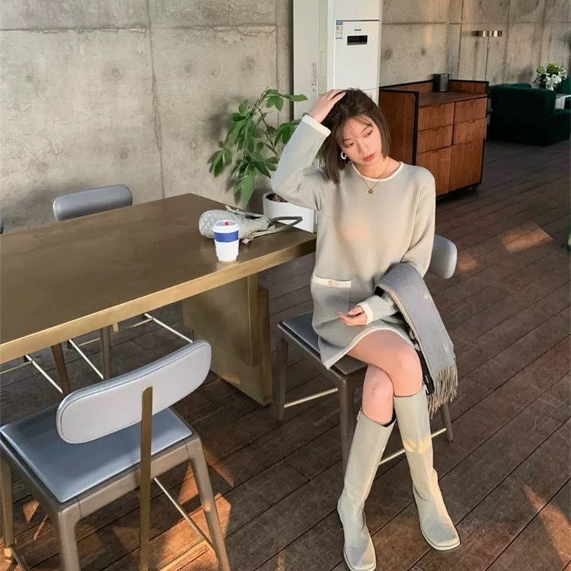 【Dress】エレガント配色ワンピース Z8291
