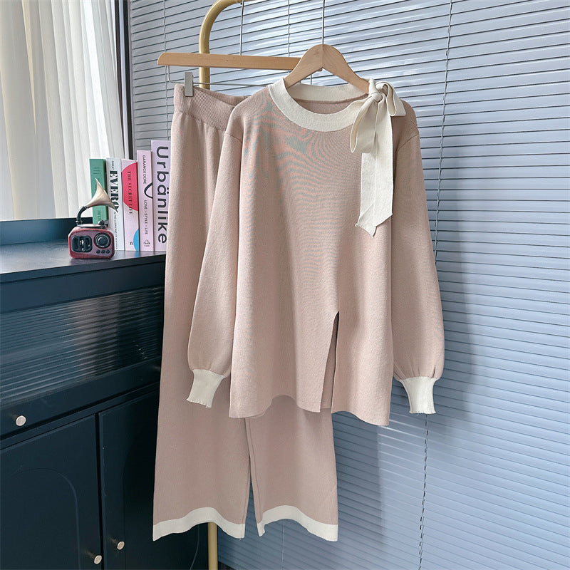 【Set】トップス+パンツ ニットセット Z7725