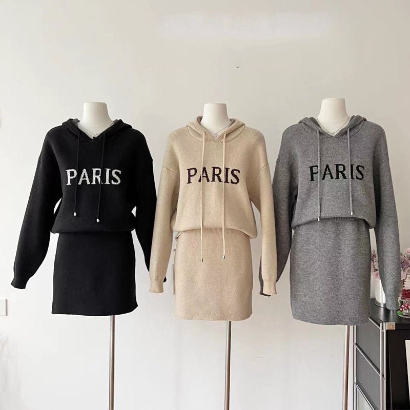 【Set】3色選択可セーター+スカートニットセット    W10288