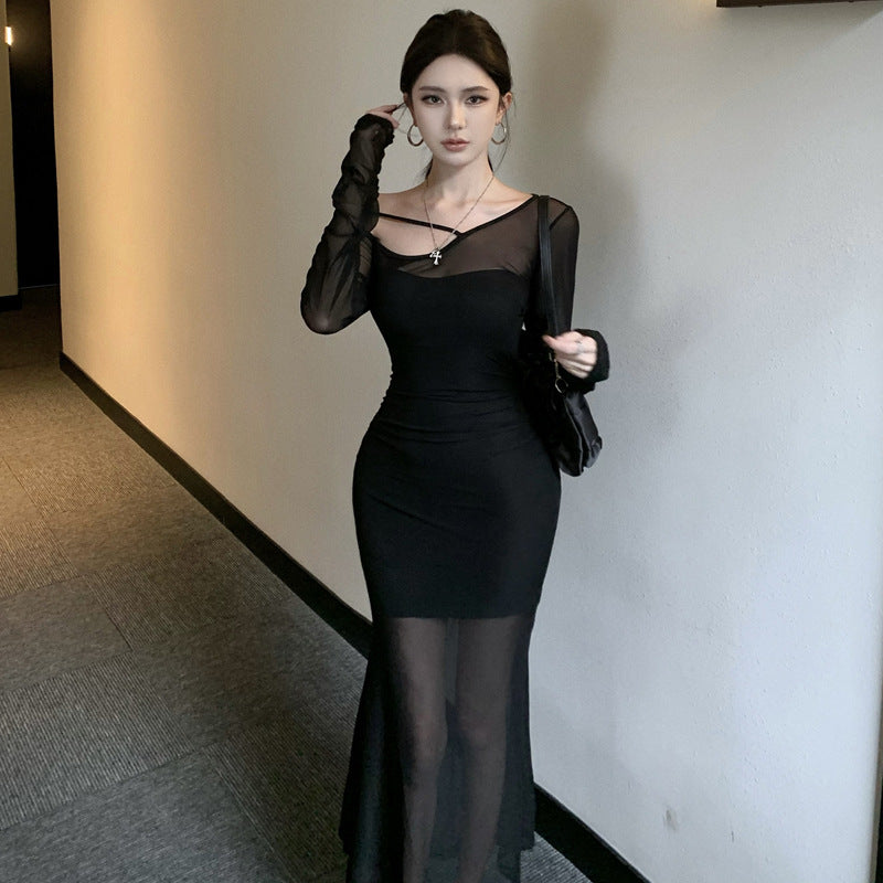 【Dress】フェミニン透け感ワンピース Z8194