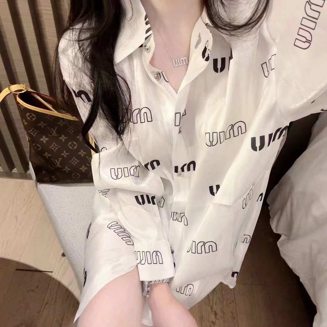 【Tops】薄いプリントシャツ W12561
