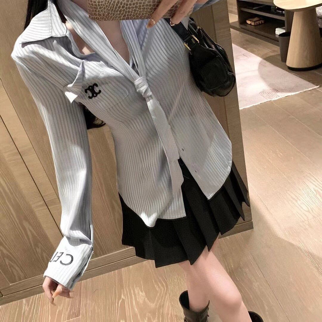 【Tops】スカーフデザインシャツ W11263