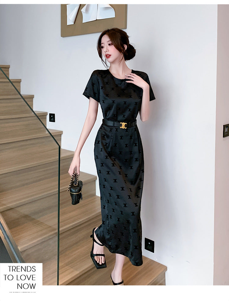 【Set】Tシャツ+スカート2点セットベルト付き W10960