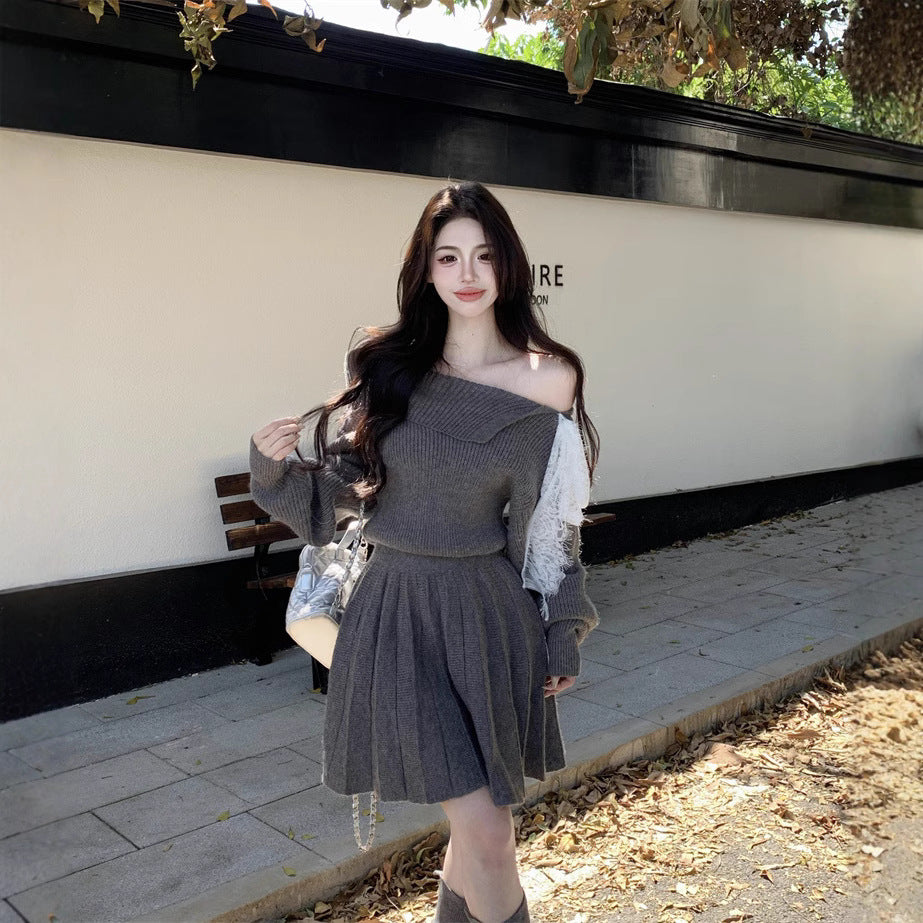 【Dress】リボン付きニットワンピース Z8255