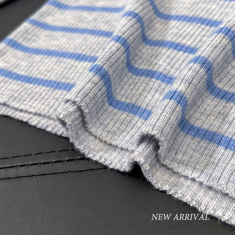 【Tops】ボーダー柄長袖Tシャツ W13216