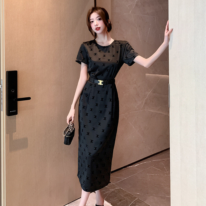 【Set】Tシャツ+スカート2点セットベルト付き W10960