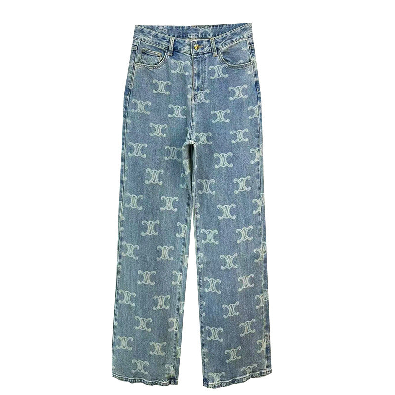 【Bottoms】プリントデニムパンツ W10867