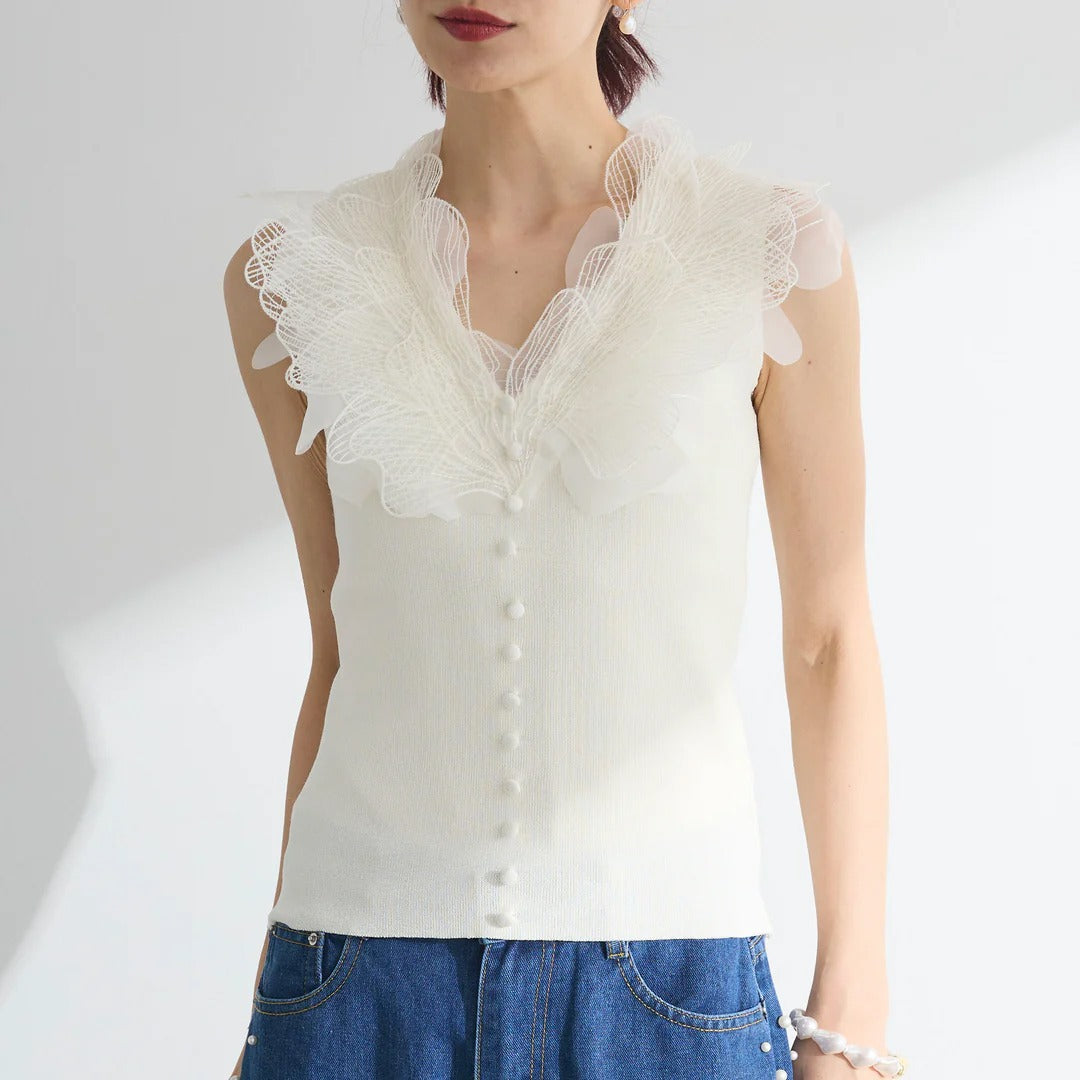 【Tops】Vネックニットトップス T01685