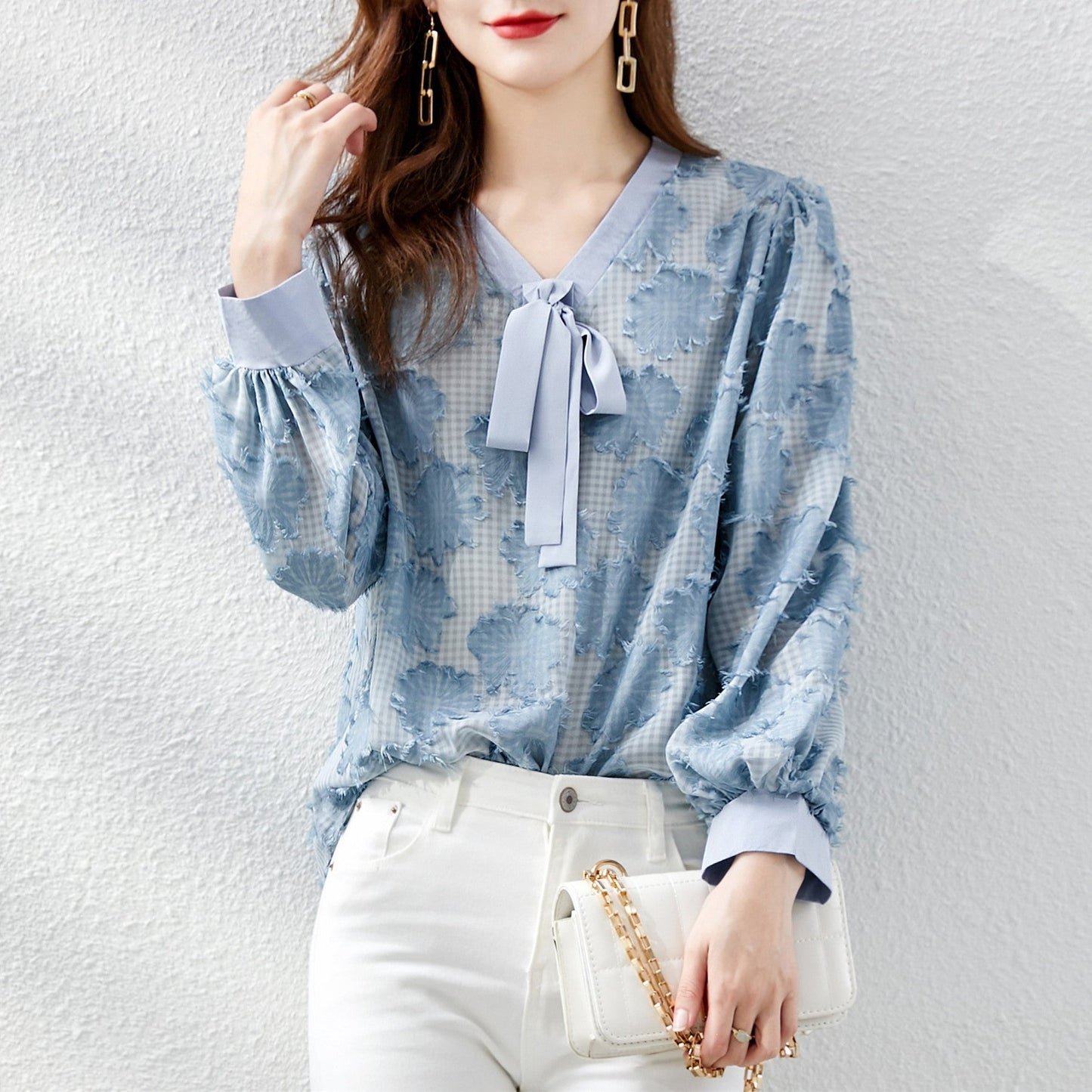 【Tops】フラワーブラウス W11357