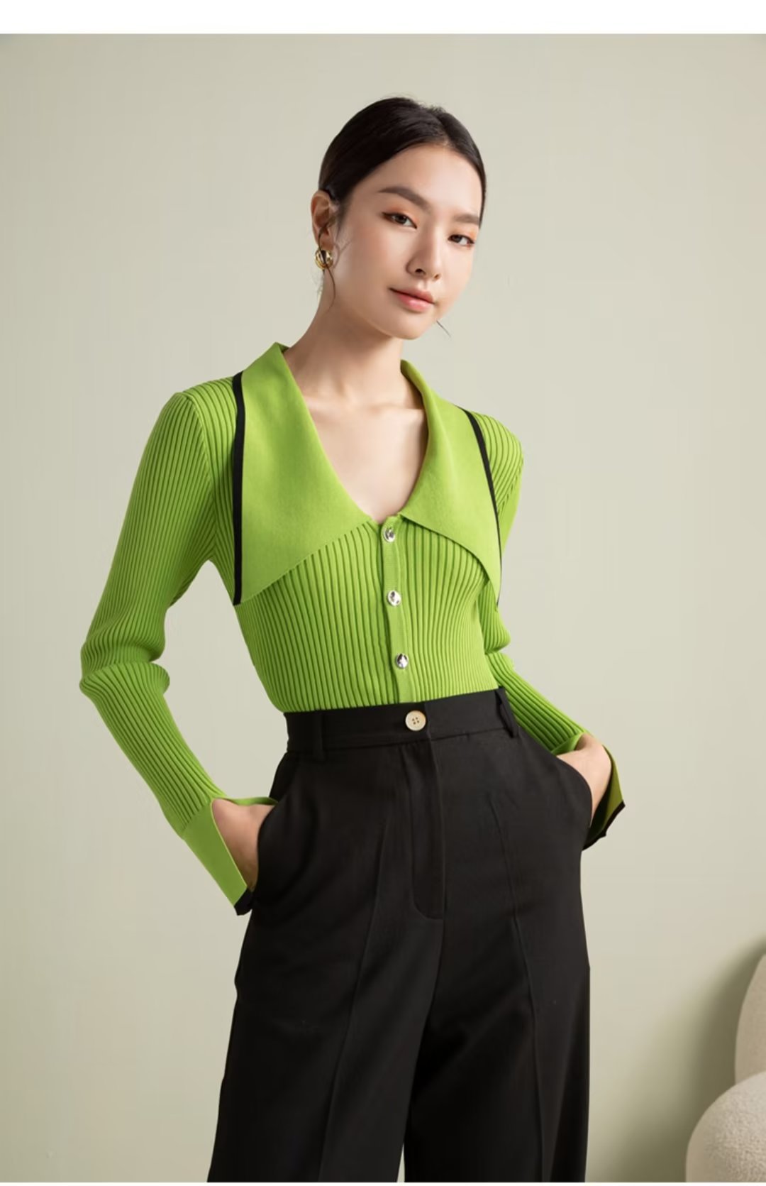 【Tops】オフィス通勤ニット W13734