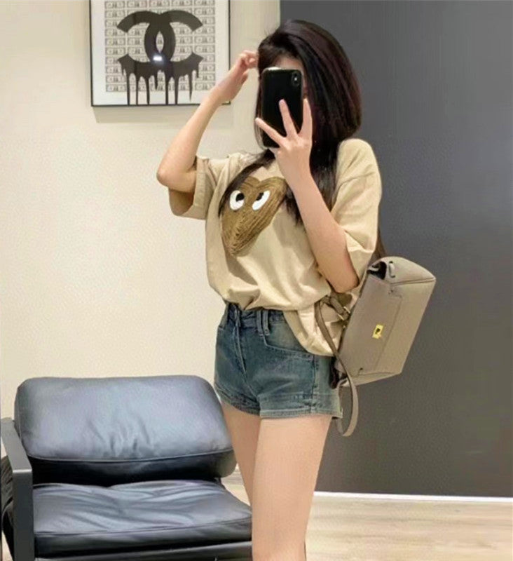 【Tops】3色展開ぴったりTシャツ W12446