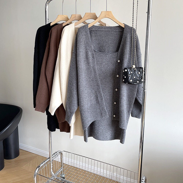 【Set】新作アイテム~ニット2点セット カーディガン+ワンピース W7781