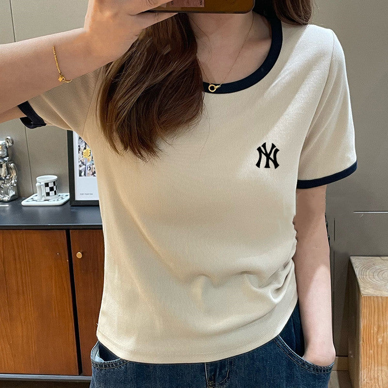 【Tops】配色Tシャツ W12650