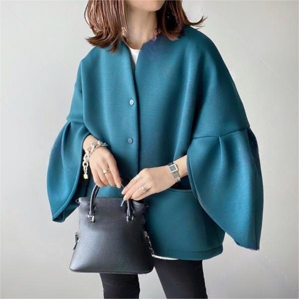 【Outer】高級感ノーカラーコート Z7549