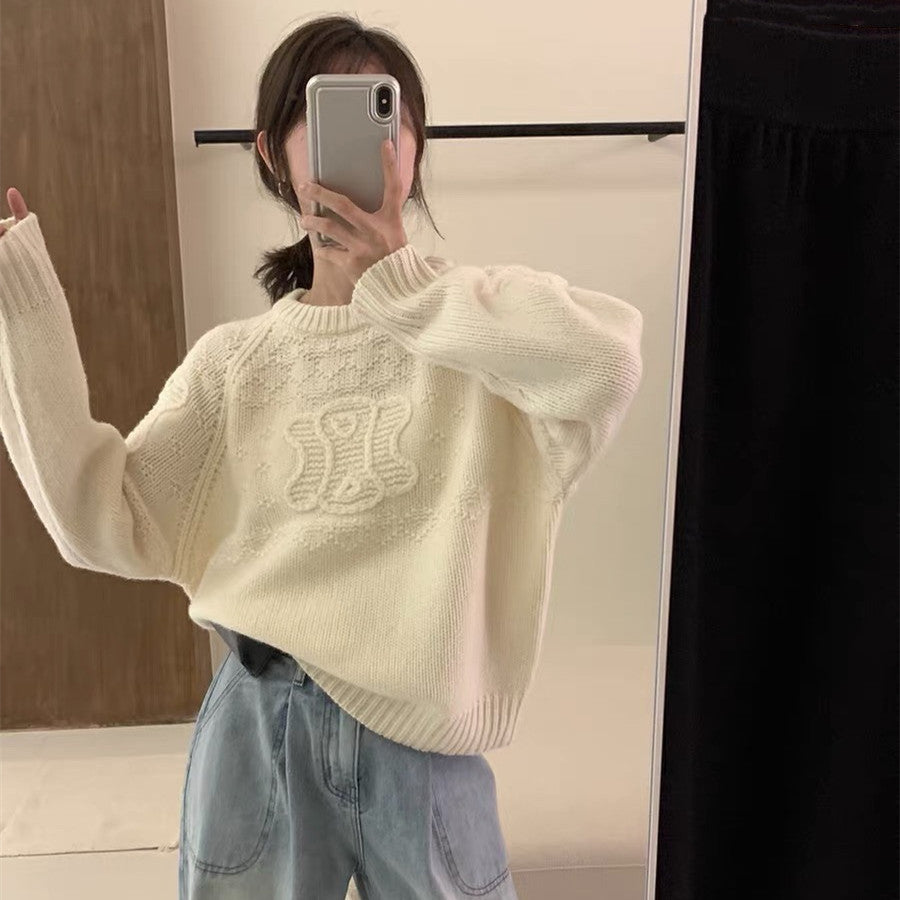 【Tops】3色展開ニットセーター W13250