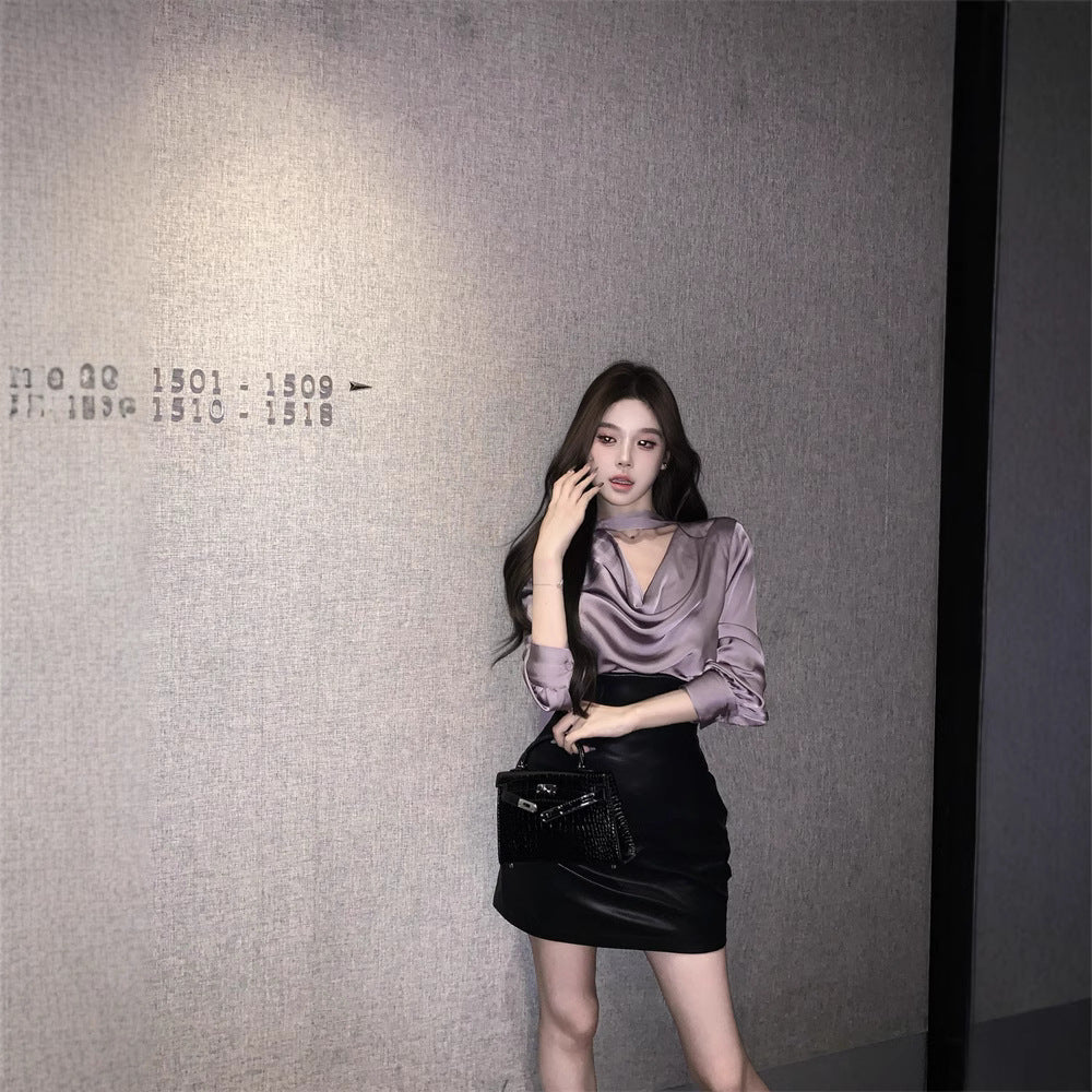 【Dress】フェイクレイヤードワンピース Z8153