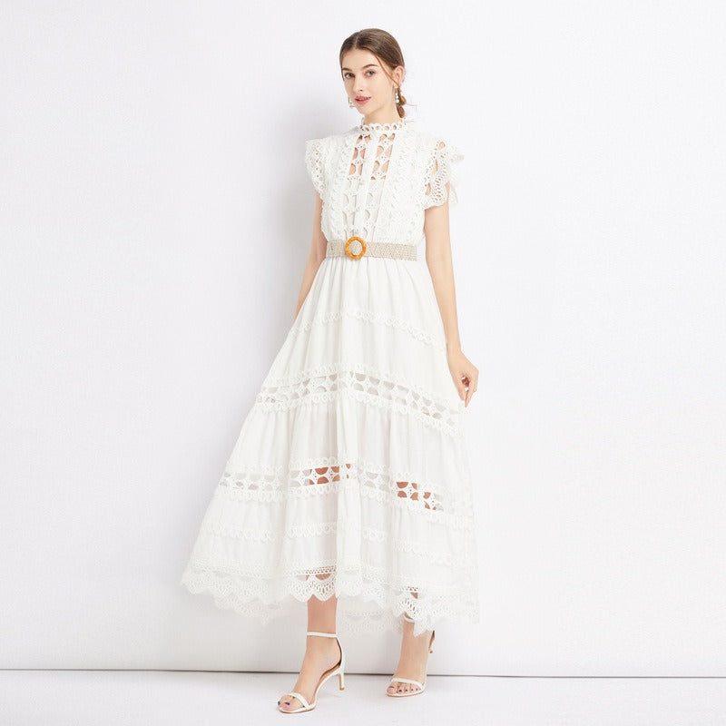 【Dress】透かし彫りワンピース W12499