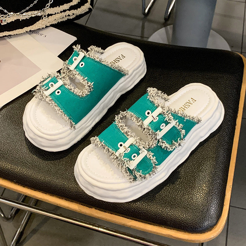 【Shoes】新入荷~厚底スリッパサンダル W11750