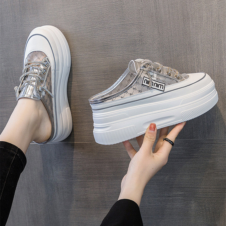 【Shoes】新入荷~メーシュ通気厚底スリッパ W11221