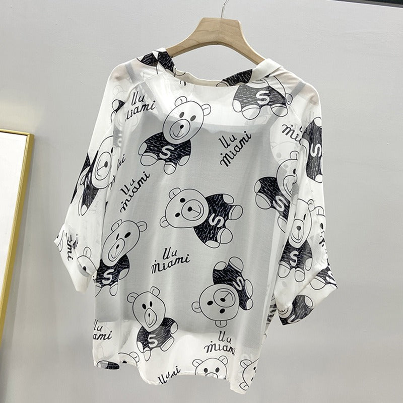 【Tops】キャミソール贈るシャツ W11577