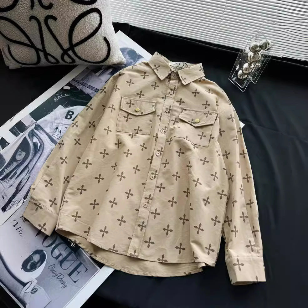 【Tops】ゆったり長袖シャツ Z7398