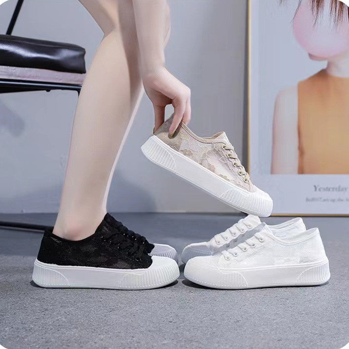 【Shoes】3色展開~通気フラットシューズ W11258