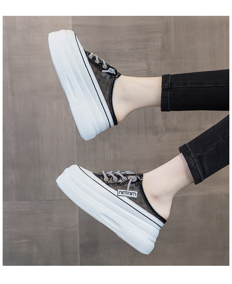 【Shoes】新入荷~メーシュ通気厚底スリッパ W11221