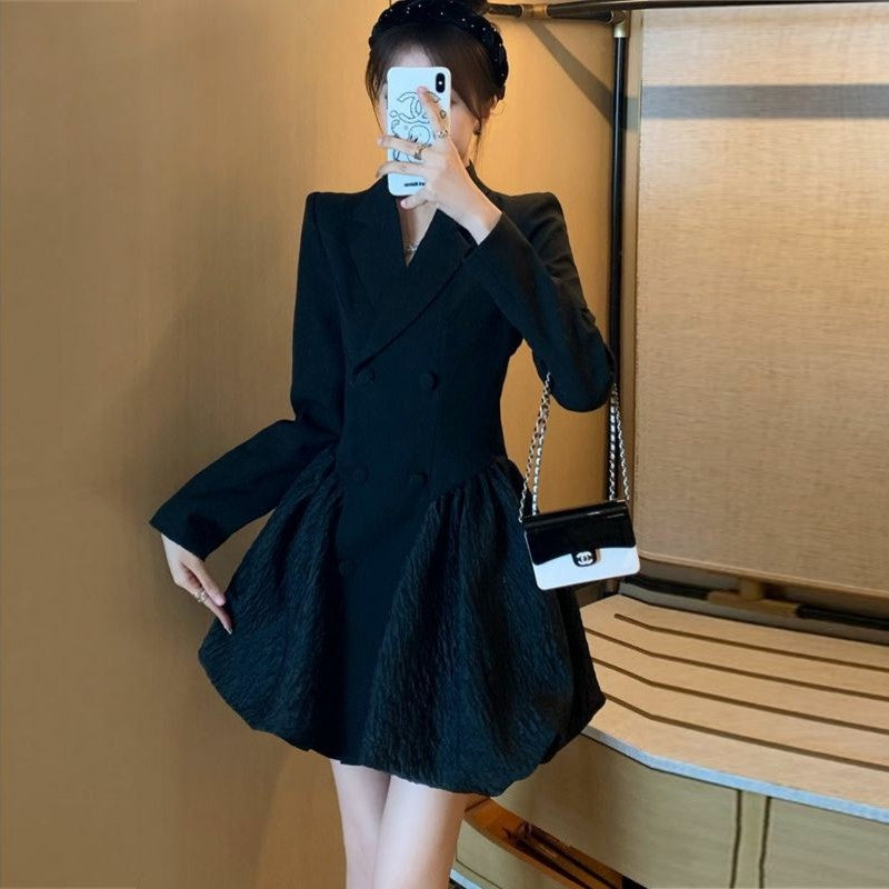 【Dress】スーツワンピース黒 Z7246