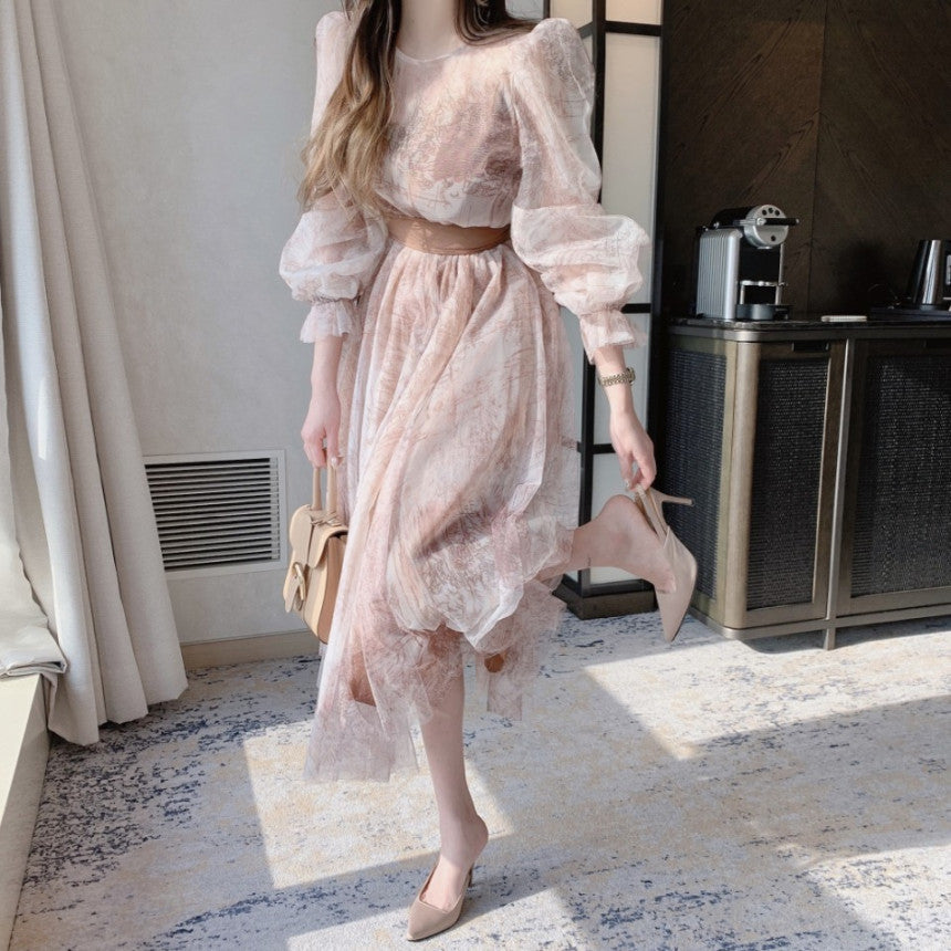 【Dress】フェミニン春秋チュールワンピース Z7335