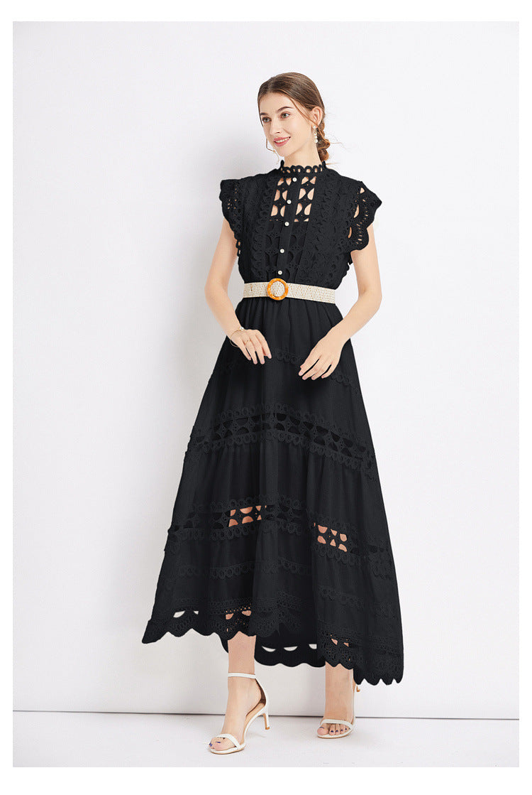 【Dress】透かし彫りワンピース W12499