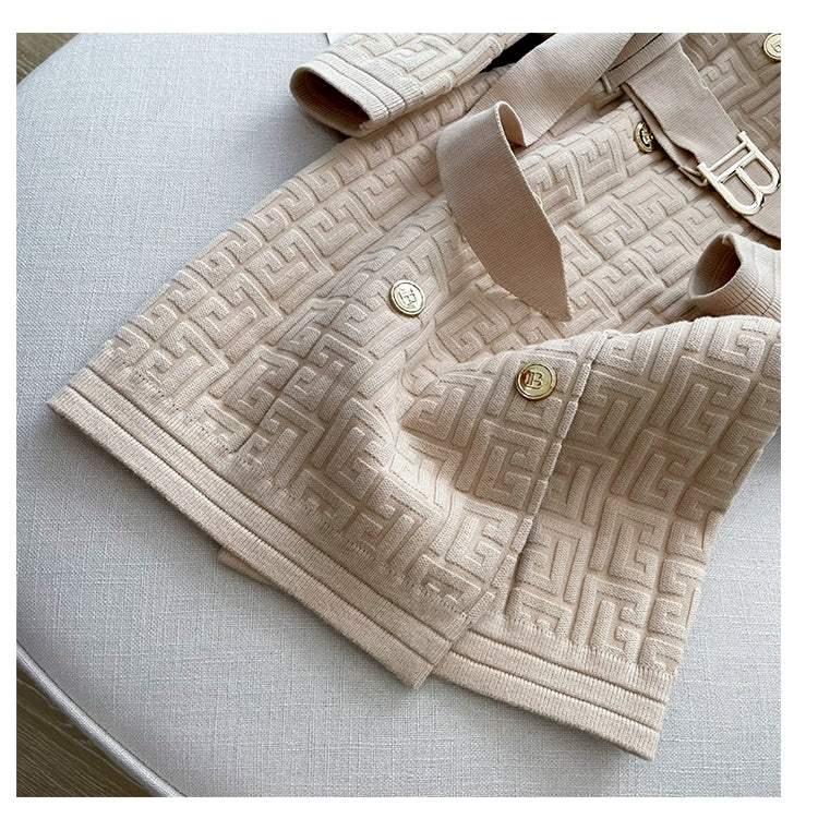 【Dress】3Dエンボスニットワンピース W10719