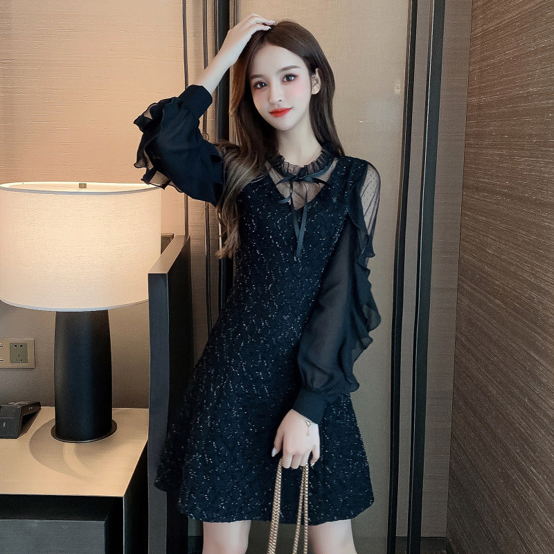 【Dress】レース切替ワンピース Z8212