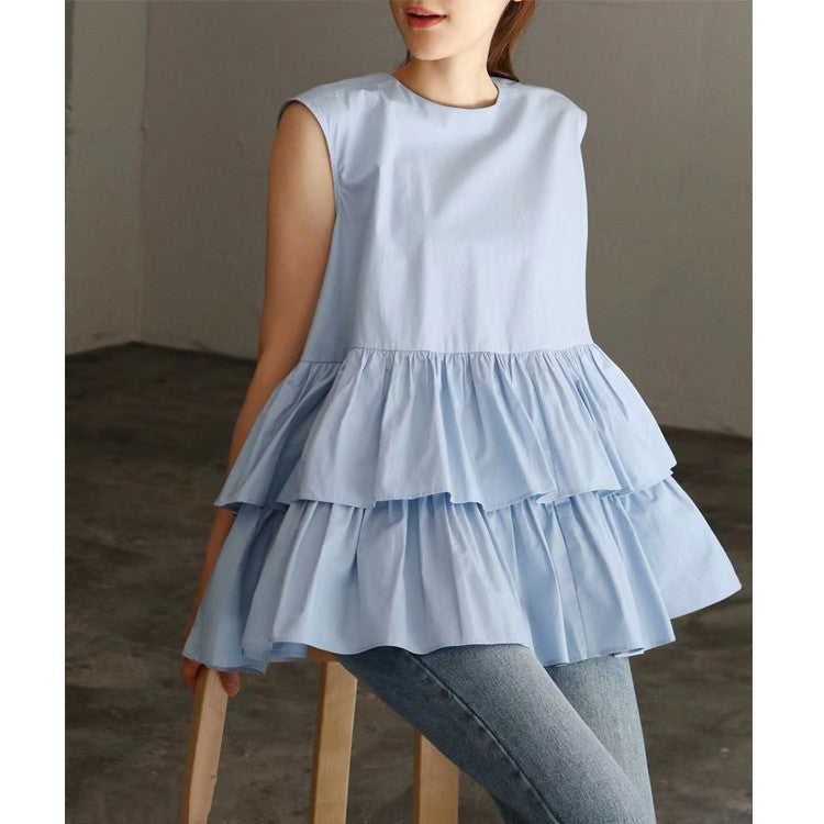 【Tops】7色ノースリーブシャツ W11870