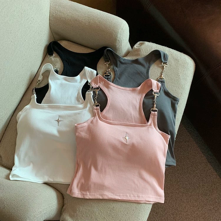 【Tops】ベアトップ付きタンクトップ W10839