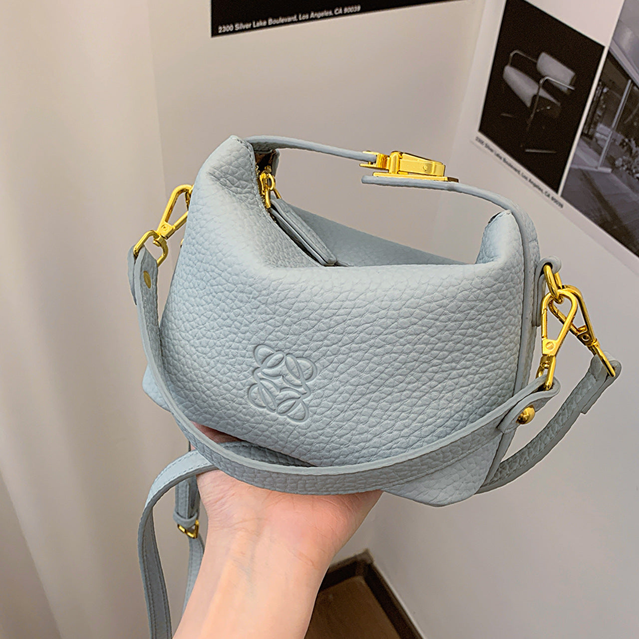 【雑貨】ペブルドレザーショルダーバッグ T01601
