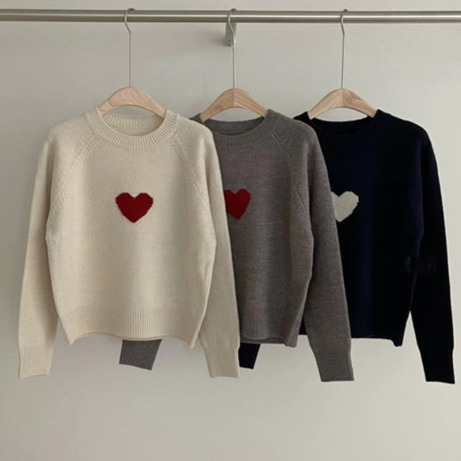 【Tops】ハートニットセーター W14133