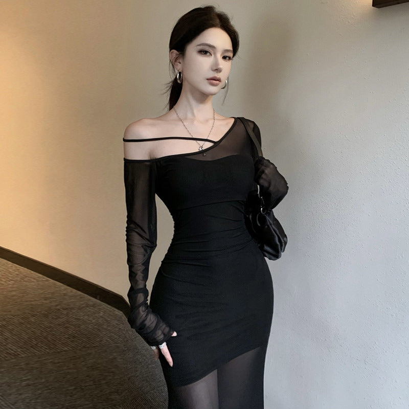 【Dress】フェミニン透け感ワンピース Z8194