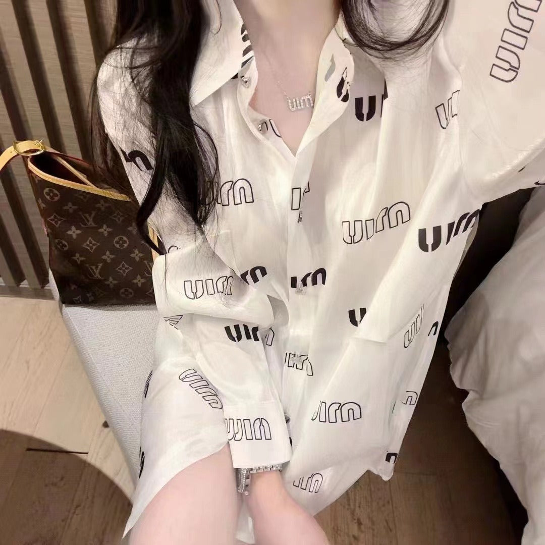 【Tops】薄いプリントシャツ W12561