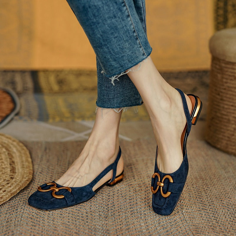 【Shoes】2色展開~高級感フラットシューズ W12472