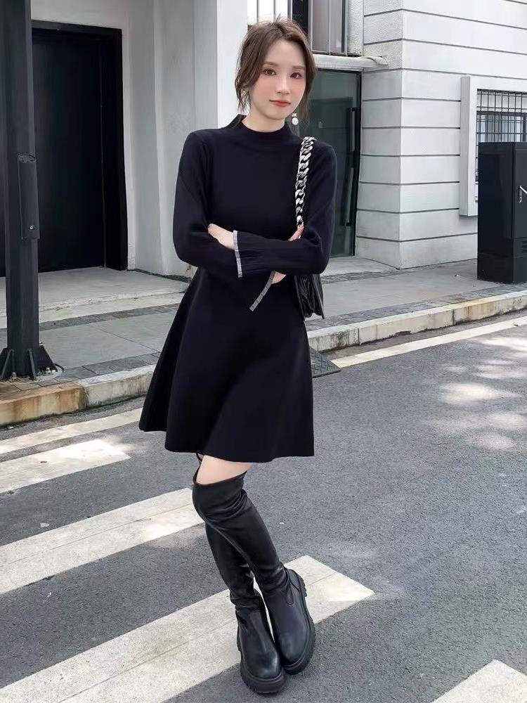 【Dress】低身長すすめ配色ワンピース Z7751