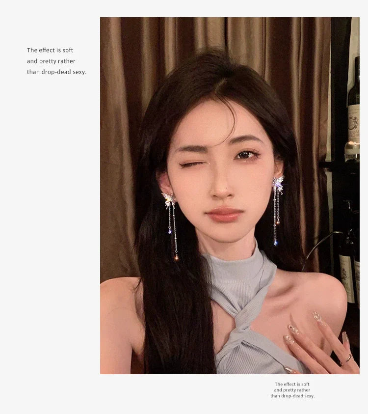 【雑貨】フリンジドロップピアス W11455