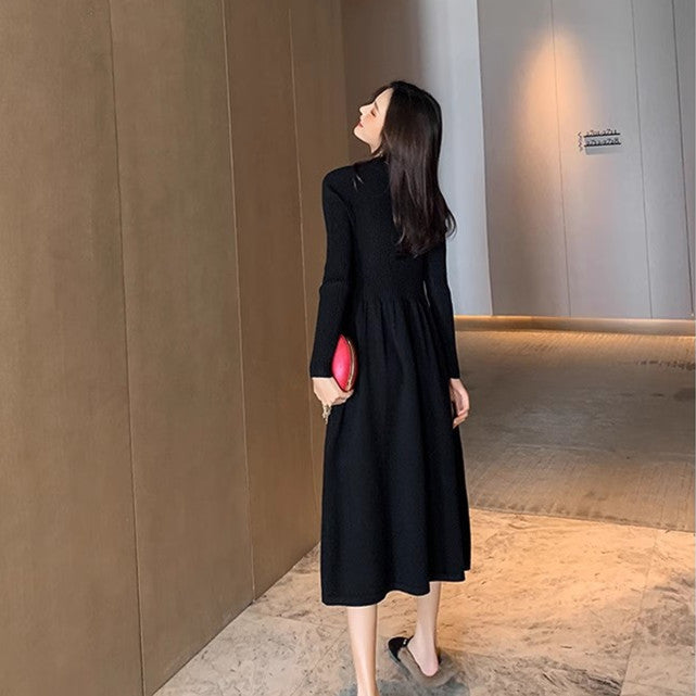 【Dress】新入荷~Aラインニットワンピース W9615