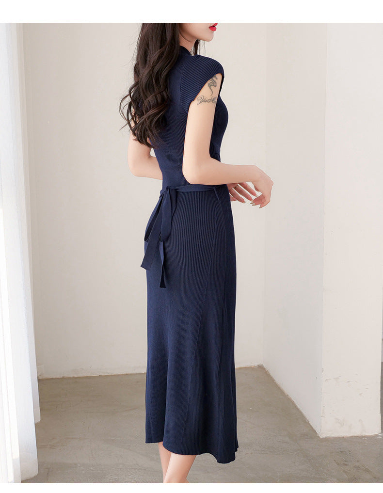 【Dress】定番シンプル~ノースリーブタイトニットワンピース W7806