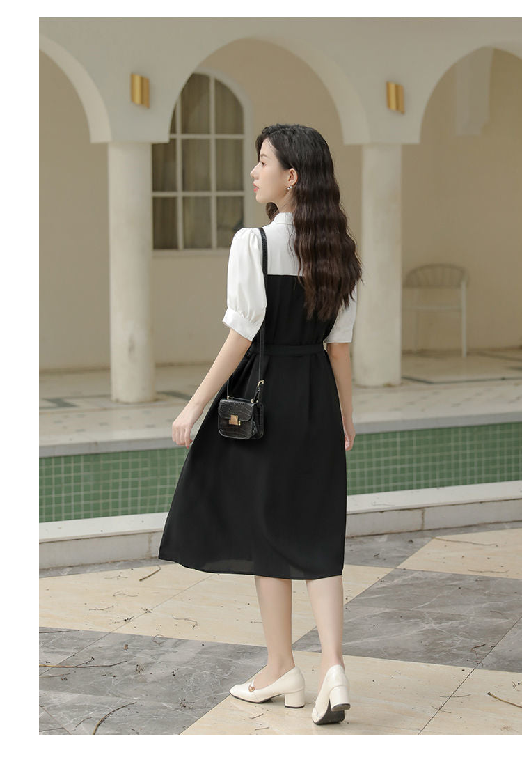 【Dress】フェイクレイヤードワンピース W11129