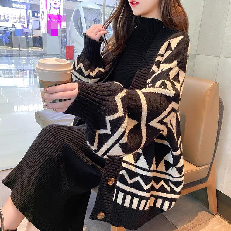 【Set】ニットセット カーディガン+ワンピース W9561